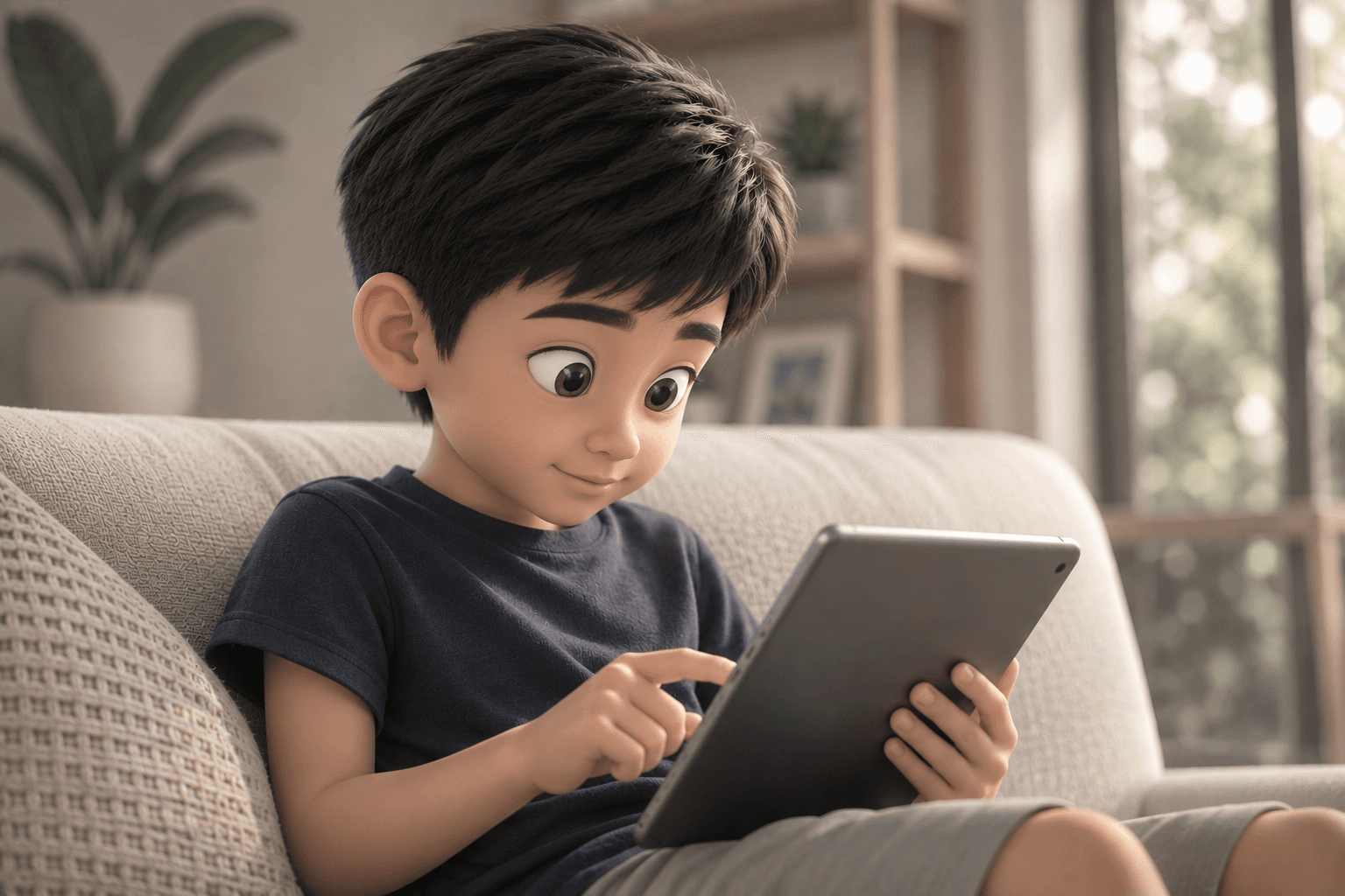 Child using a tablet